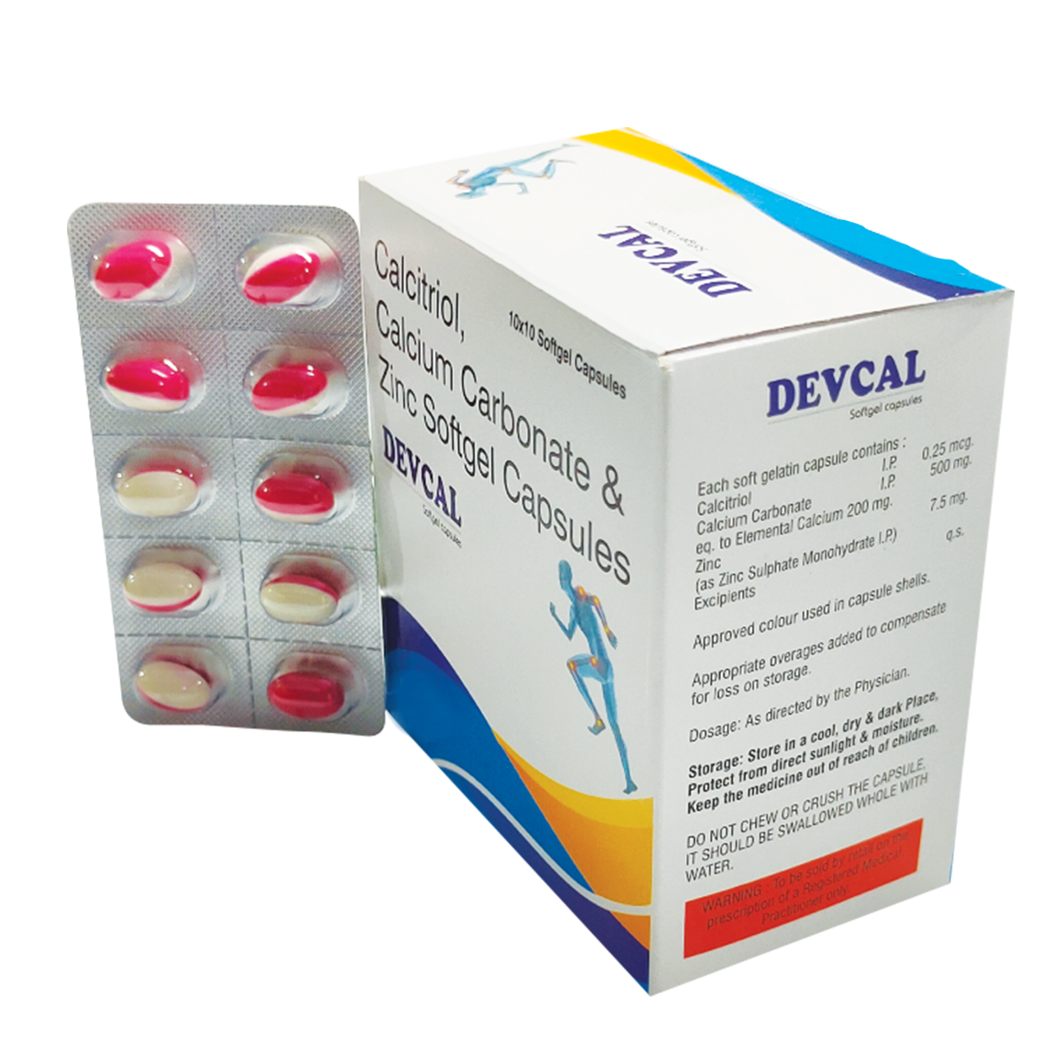 Devcal, Calcitriol 0.25mcg + Calcium Carbonate 500mg + Zinc Sulphate 7.5mg 