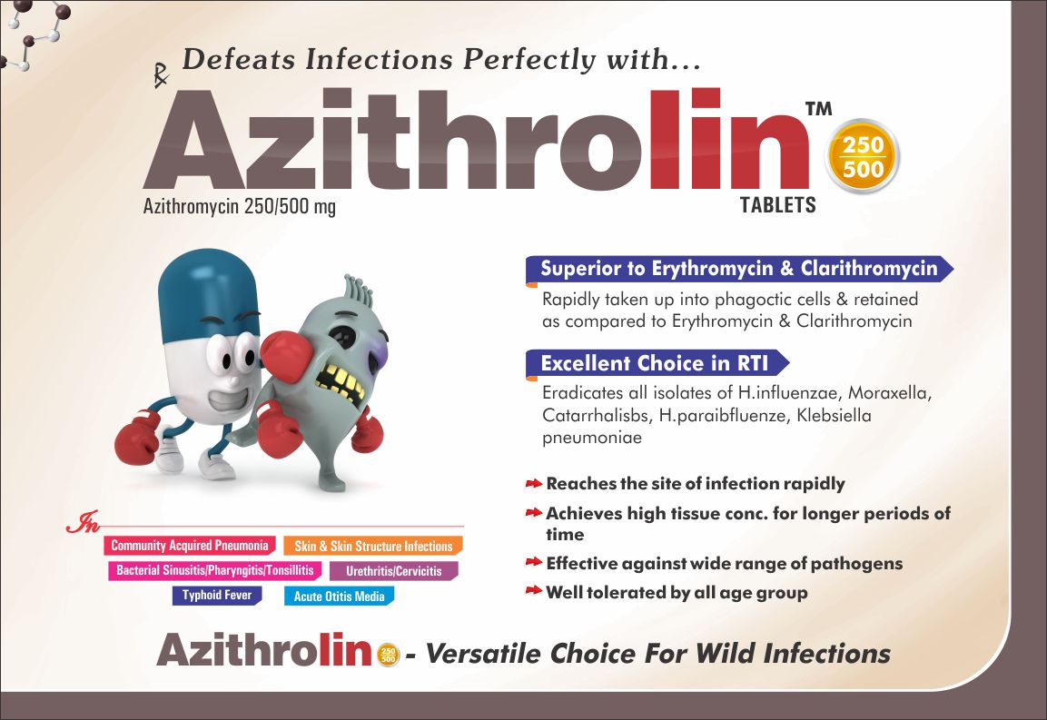 AZITHROLIN 500, Azithrolin, AZITHRAL 500, azithral, Azithromycin 500mg