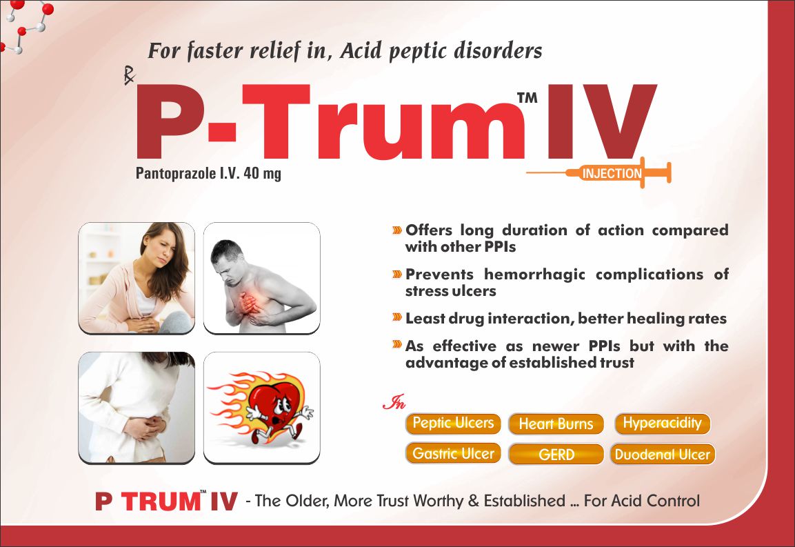 PTRUMIV, P-TRUM IV, Pantoprazole I.V 40 mg